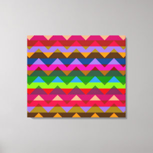 Lienzo Patrón de rayas de zigzag multicolor 4