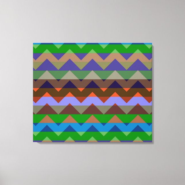 Lienzo Patrón de rayas de zigzag multicolor 6 (Anverso)