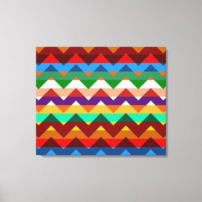 Lienzo Patrón de rayas de zigzag multicolor 9 (Anverso)