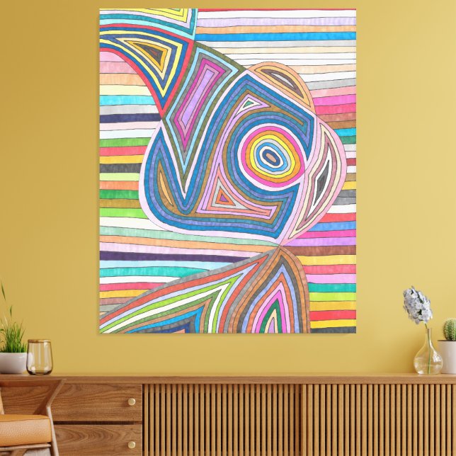 Lienzo Patrón de rayas geométricas abstractas vibrantes (Insitu (Sala de estar))