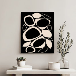 Lienzo Patrón de resumen de crema negra de estilo moderno