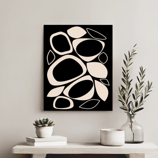 Lienzo Patrón de resumen de crema negra de estilo moderno (Subido por el creador)