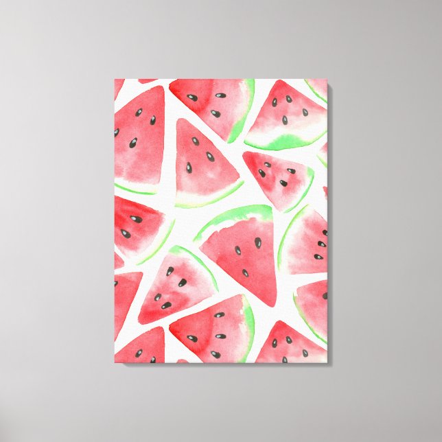 Lienzo patrón de rodajas de sandía (Anverso)