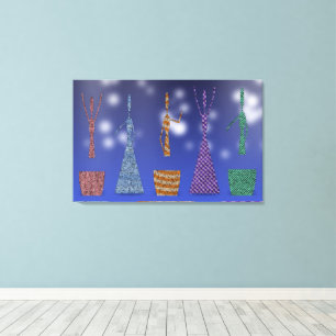 Lienzo Patrón de silueta de mujeres al crochet