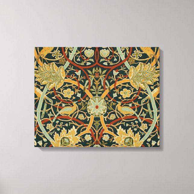 Lienzo Patrón de tapiz del bosque de William Morris: Vint (Anverso)