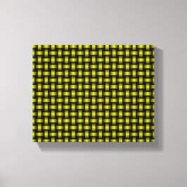 Lienzo Patrón de tejido negro amarillo