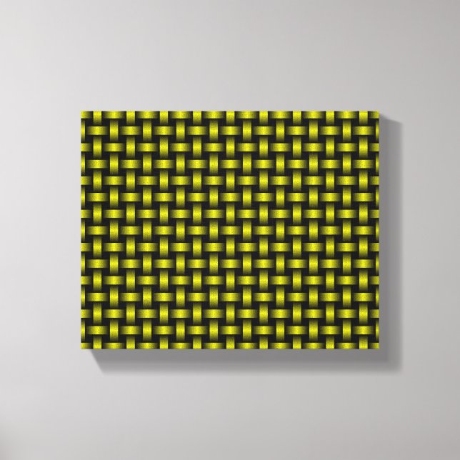 Lienzo Patrón de tejido negro amarillo (Anverso)