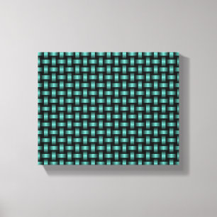 Lienzo Patrón de Tejido Negro Teal