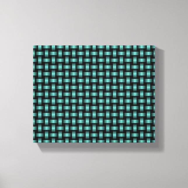 Lienzo Patrón de tejido negro verde azulado (Anverso)