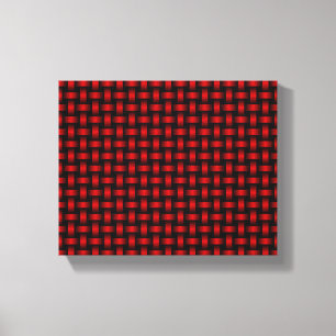 Lienzo Patrón de Tejido Rojo Negro