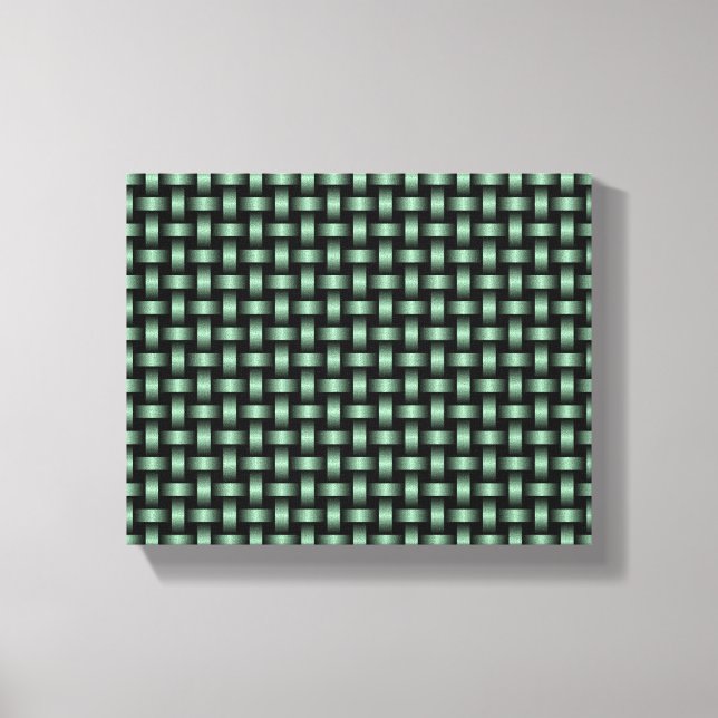 Lienzo Patrón de Tejido Verde Negro (Anverso)