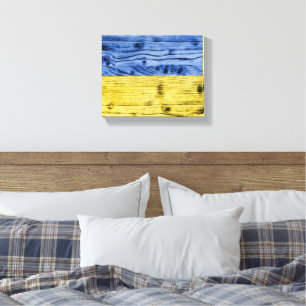 Lienzo Patrón de textura de madera azul amarilla de la ba