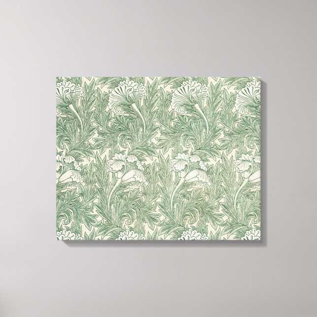 Lienzo Patrón de tulipanes (por William Morris) (Anverso)
