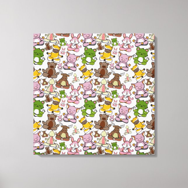 Lienzo Patrón de yoga | Patrón sin fisuras de yoga 58 (Anverso)