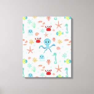 Lienzo Patrón del mundo marino