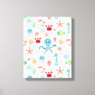 Lienzo Patrón del mundo marino