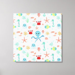 Lienzo Patrón del mundo marino