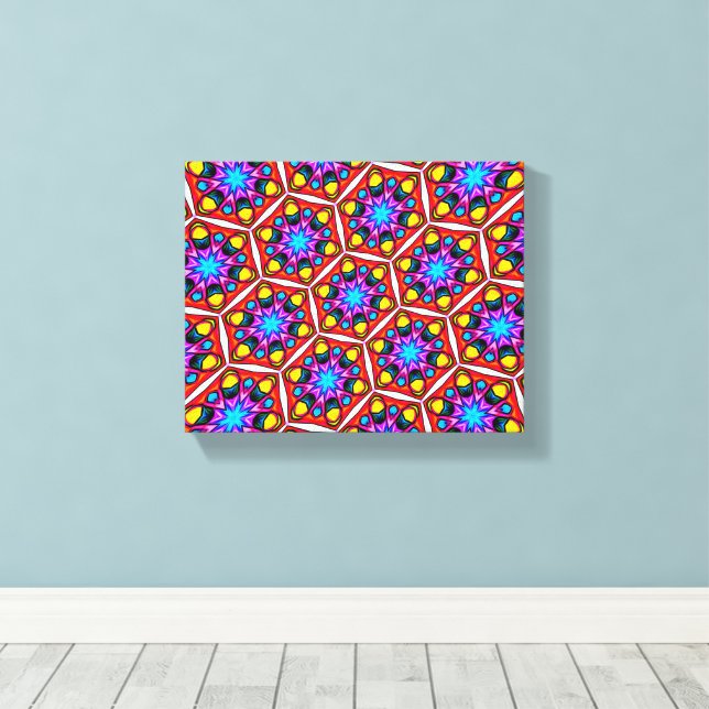 Lienzo Patrón floral abstracto elegante (Insitu (piso de madera))