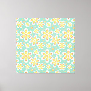 Lienzo Patrón floral amarillo