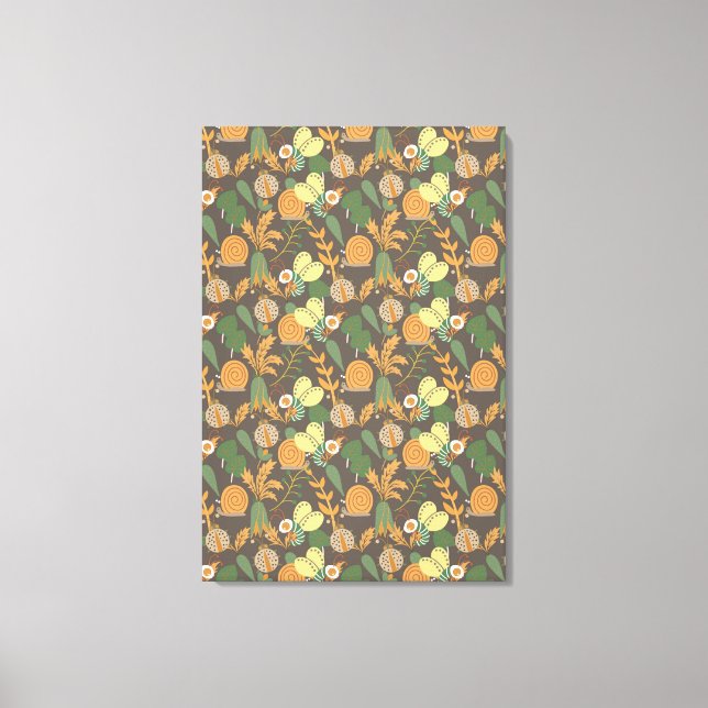 Lienzo Patrón floral de bonito (Anverso)