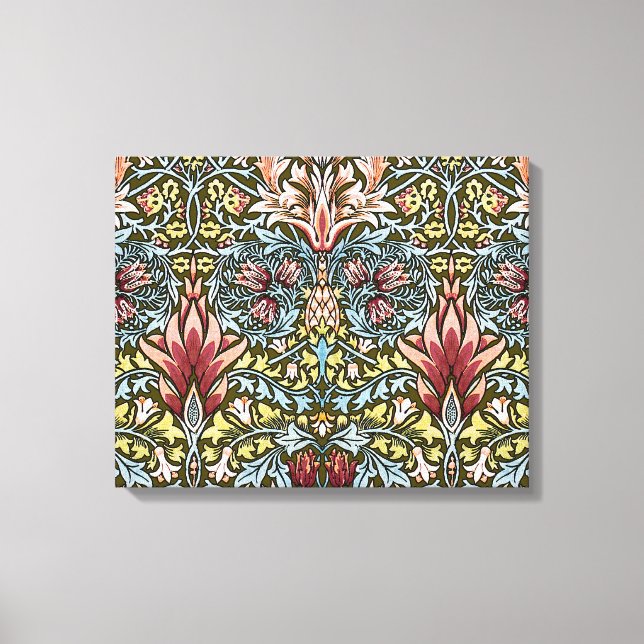 Lienzo Patrón floral de cabeza de serpiente de William Mo (Anverso)