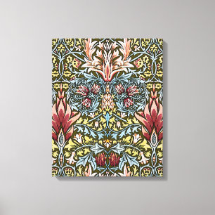 Lienzo Patrón floral de cabeza de serpiente de William Mo