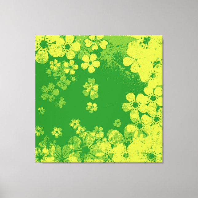 Lienzo Patrón floral de primavera artística (Anverso)