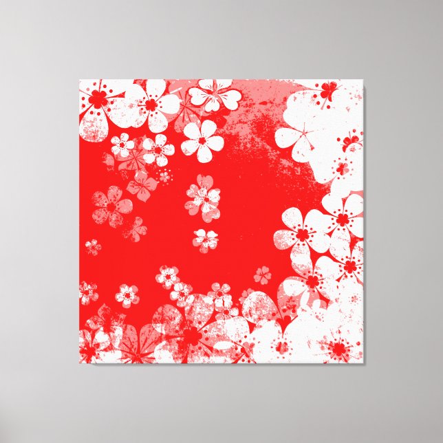 Lienzo Patrón floral de primavera artística (Anverso)