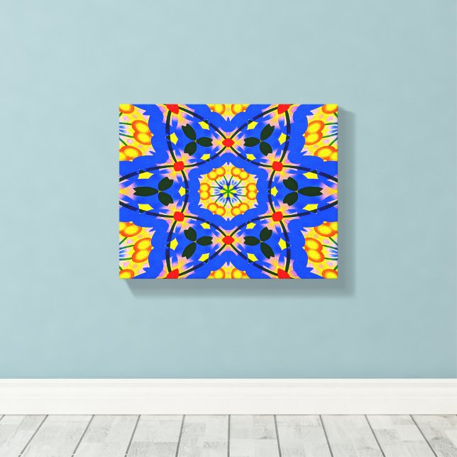 Lienzo Patrón floral estético (Insitu (piso de madera))
