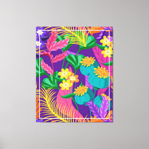 Lienzo Patrón Floral Exótico Colorido-23148