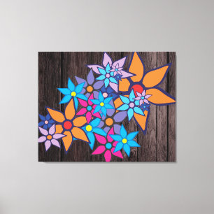Lienzo Patrón floral Pop Art