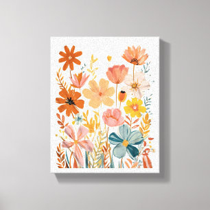 Lienzo Patrón floral retro