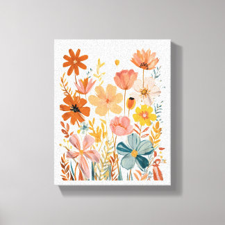 Lienzo Patrón floral retro