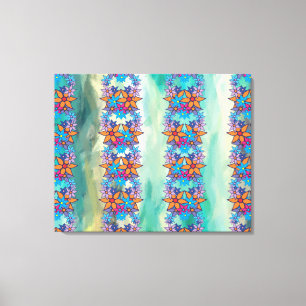 Lienzo Patrón floral retro corto #3