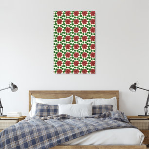 Lienzo Patrón floral rojo atrevido continuo