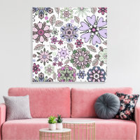 Patrón floral rosa púrpura pastel retro sin costur