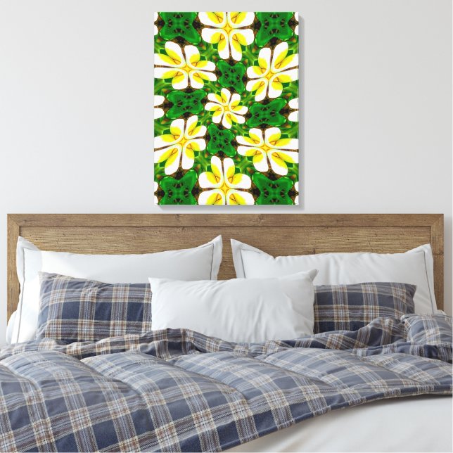 Lienzo Patrón frangipano amarillo (Insitu(Dormitorio))