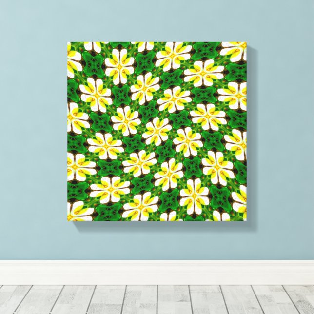 Lienzo Patrón frangipano amarillo (Insitu (piso de madera))