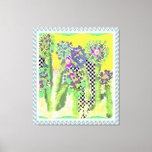 Lienzo Patrón Geo Arbustivo en Flor