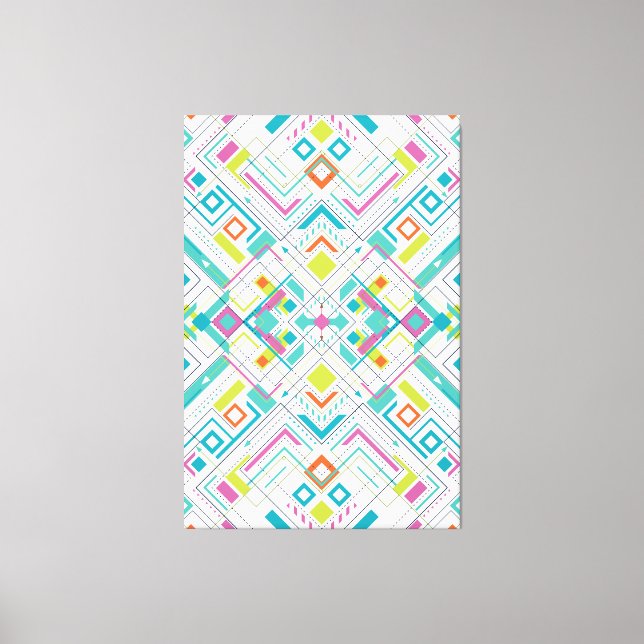 Lienzo Patrón geométrico abstracto azteca (Anverso)