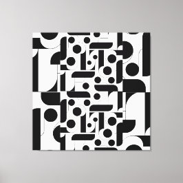 Lienzo Patrón geométrico abstracto de blanco negro