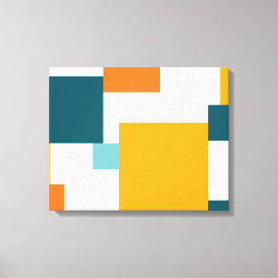 Lienzo Patrón geométrico cuadrado colorido, moderno y jug