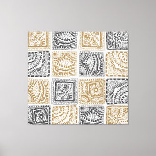 Lienzo Patrón geométrico del garabato, abstracto vintage.