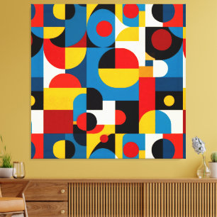 Lienzo Patrón geométrico moderno en estilo Bauhaus