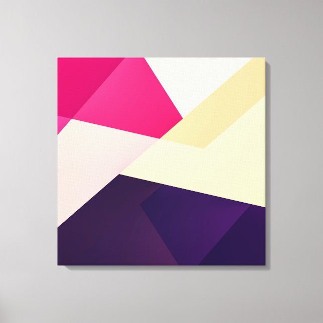 Lienzo Patrón geométrico negro amarillo rosado moderno (Anverso)