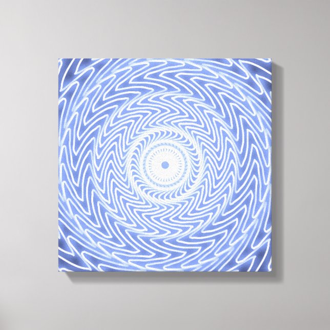 Lienzo Patrón giratorio de círculos azules (Anverso)