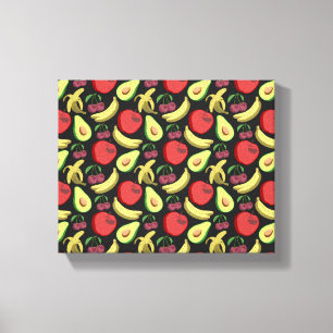 Lienzo Patrón ininterrumpido de frutas fruta tropical c