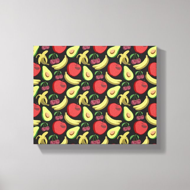 Lienzo Patrón ininterrumpido de frutas | fruta tropical c (Anverso)