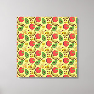 Lienzo Patrón ininterrumpido de frutos tropicales colorid