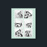 Lienzo Patrón Mint Chevron con Collage de fotos Trendy 6<br><div class="desc">Usa fotos de cuenta de Instagram u otras aplicaciones populares para compartir fotos de seis cuadrados para crear un regalo único y personal. O puedes mantener al cachorro hipster y hacer un keepsake de moda. Si necesita ajustar las imágenes,  haga clic en la herramienta personalizar para realizar cambios.</div>